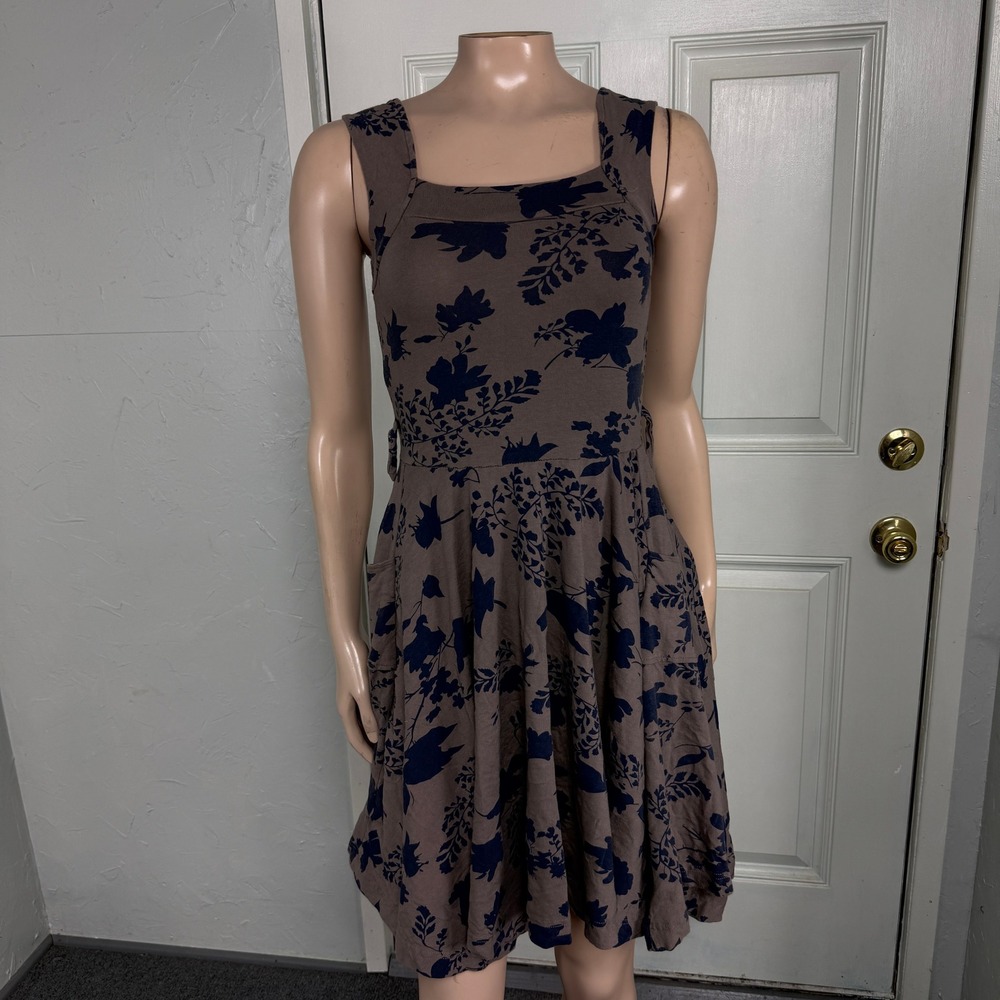 Effie's Heart Women's Dress XS Pockets Sleeveless Cotton Floral Stretch GG7